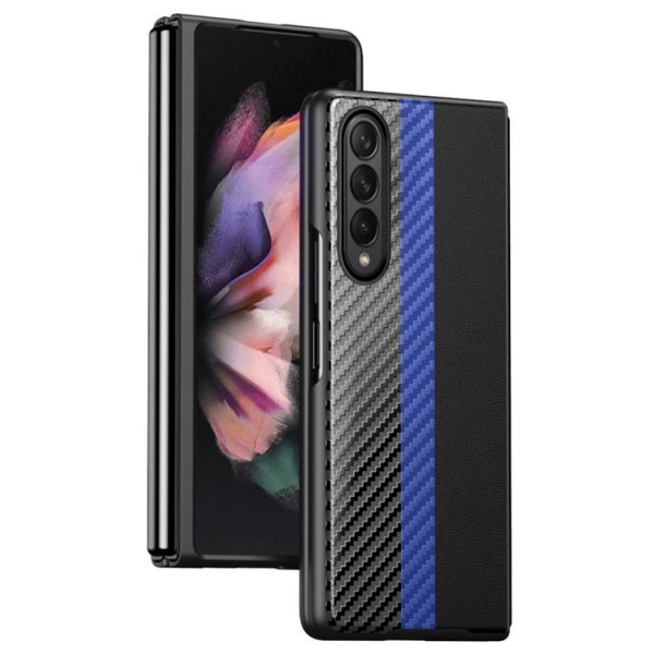 Galaxy Z Fold 4 Skal Carbon Fiber - Mörkblå