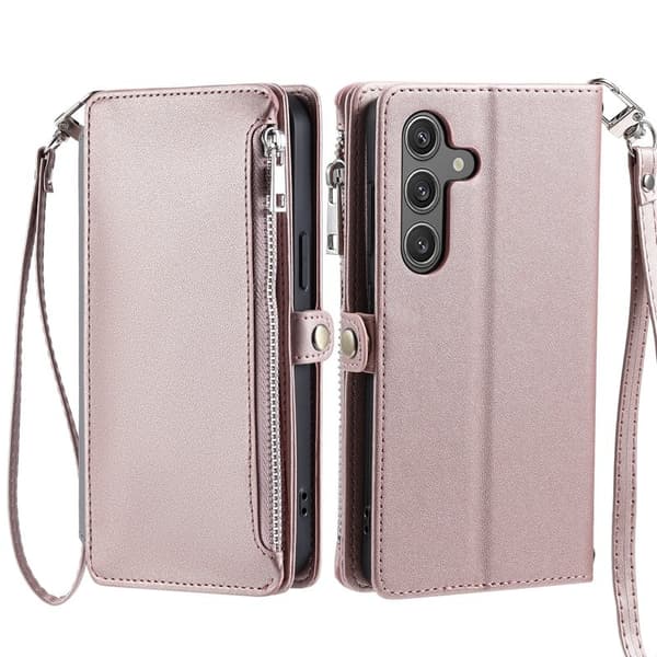Samsung Galaxy S26 Plånboksfodral TPU + Konstläder - Roséguld