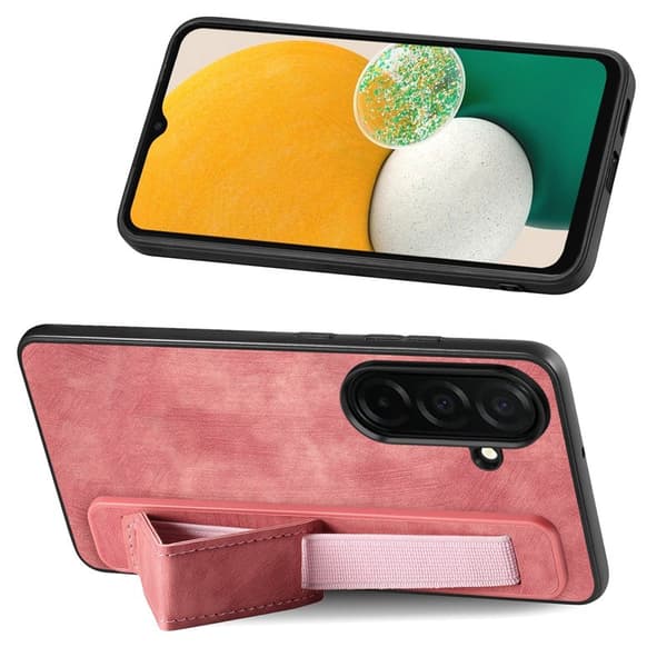 Mobilskal för Samsung Galaxy S26 Kickstand Konstläder + TPU - Rosa
