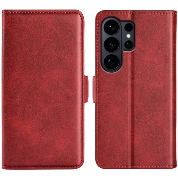 Samsung Galaxy S26 Ultra Plånboksfodral Konstläder - Röd