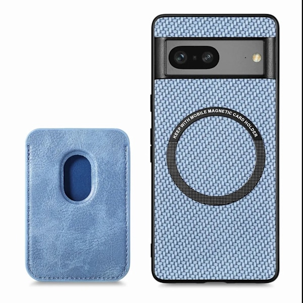 Google Pixel 7A Mobilskal Korthållare Detachable - Blå
