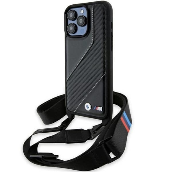BMW iPhone 15 Pro Halsremsskal M Edition Carbon Stripe Black