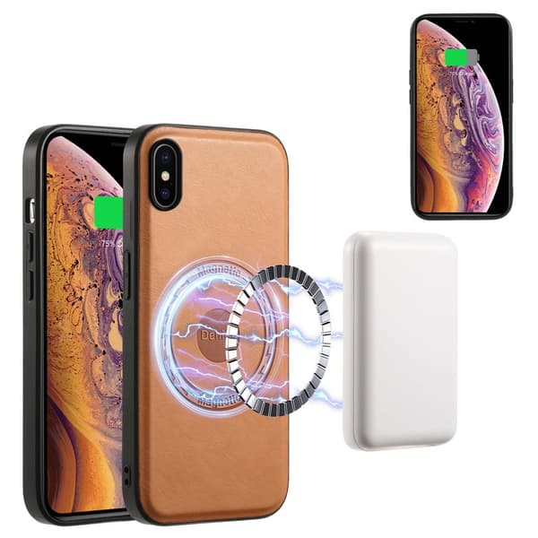 DENIOR Mobilskal till iPhone X / XS i äkta läder - Khaki