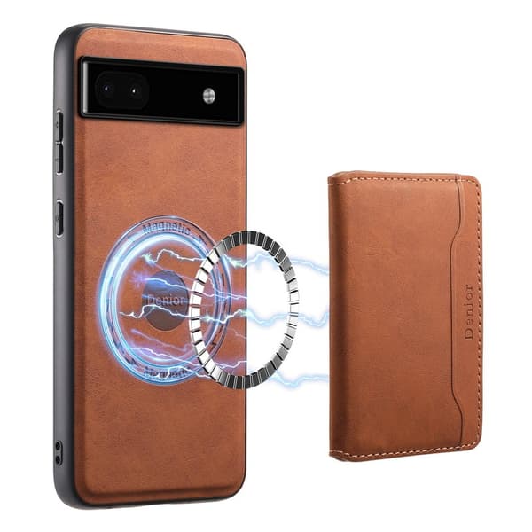 DENIOR D13 Google Pixel 6a Kickstand Fodral PU+PC+TPU Brun