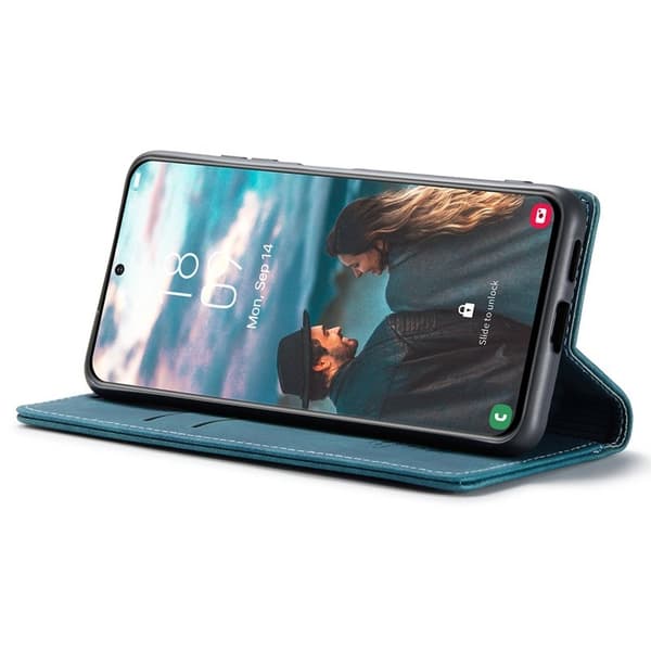 CASEME 013 Plånboksfodral för Samsung Galaxy S21 FE - Blå