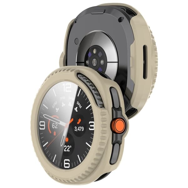 Galaxy Watch 8 Classic (46mm) Skal PC + Härdat Glas Integrerat Beige