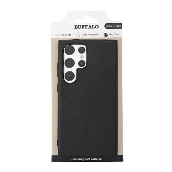 Buffalo telefonetui til Galaxy S24 Ultra 5G PU - Sort Black