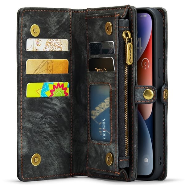 CASEME iPhone 15 Plus Plånboksfodral 008 Detachable - Svart Black