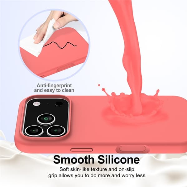 Mobilskal till iPhone 17 Pro MagSafe Silikon Anti-Drop - Knallrosa Rosa