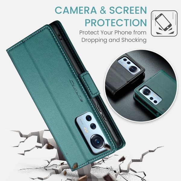 CASEME Plånboksfodral Konstläder för Xiaomi 12 5G - Grön