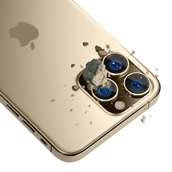 3MK iPhone 13 Pro/13 Pro Max härdat glas Kameraskydd - Guld Guld