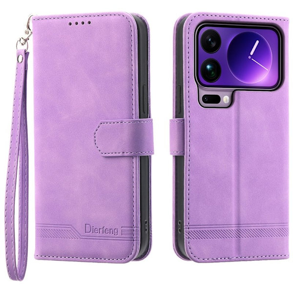 DIERFENG DF-03 Plånboksfodral för Xiaomi 17 Pro Max - Konstläder - Lila