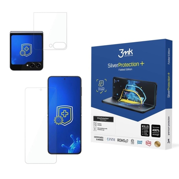 3mk Galaxy Z Flip 5 karkaistu lasi näytönsuoja Silver Plus