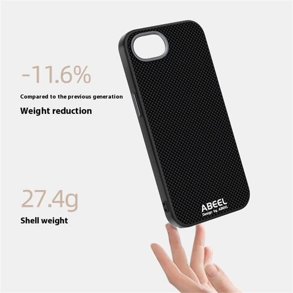 ABEEL Mobilskal till iPhone 16e Magnetiskt Tryckt TPU Läder - Svart