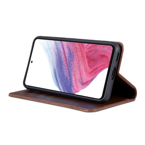 AZNS Samsung Galaxy S23 FE Plånboksfodral Flip Konstläder - Brun