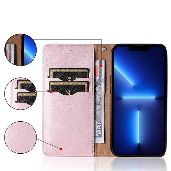 Galaxy A12 5G Plånboksfodral Magnet Strap - Rosa