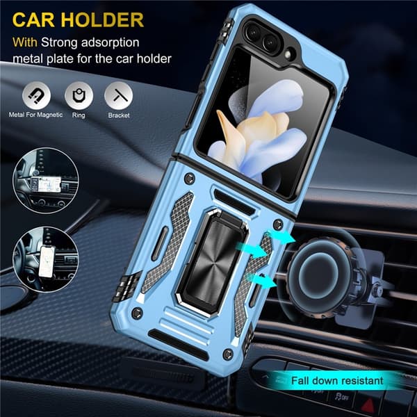 Mobilskal till Galaxy Z Flip7 FE/Z Flip6 Armor Kickstand Blå