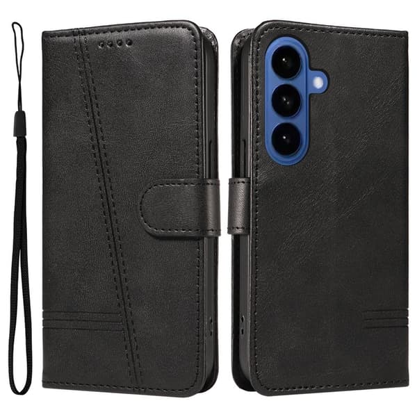 T-Shape Samsung Galaxy S26 / S26 Pro Plånboksfodral Konstläder Ställ - Svart