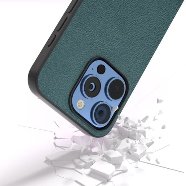 ABEEL Mobilskal till iPhone 16 Pro Äkta Läder PC+TPU - Grön
