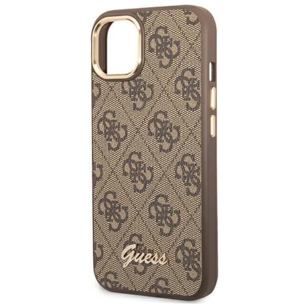 GUESS iPhone 14 Plus Skal Vintage Gold Logo - Brun Brun