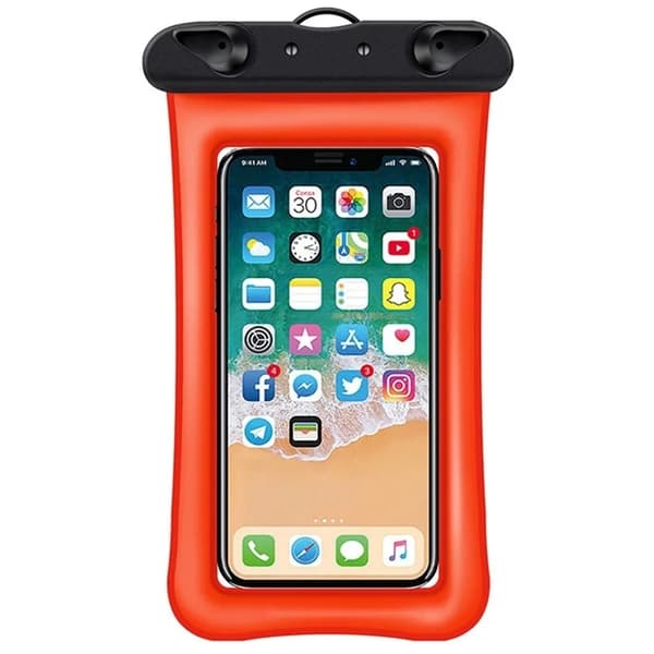 Vattentät Mobilfodral max 7.2" med Snöre - Orange Orange