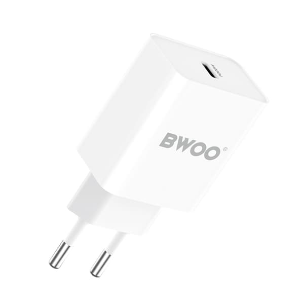 BWOO Snabb Väggladdare 20W PD USB-C - Vit Vit