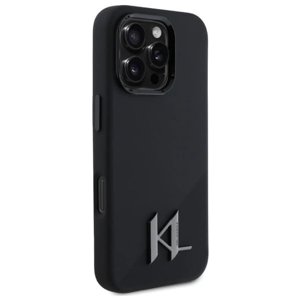 Karl Lagerfeld Mobilskal till iPhone 16 Pro MagSafe Shadow Metal Initial Svart