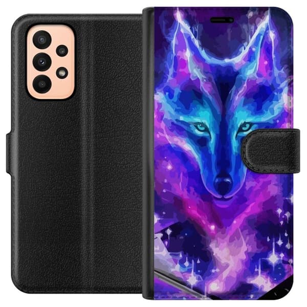 Plånboksfodral till Samsung Galaxy A23 med Neon Varg