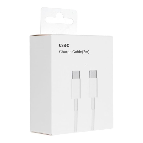 USB-C till USB-C kabel 2m 60W HD-Box - Vit