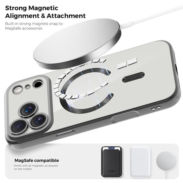 Mobilskal till iPhone 17 Pro Max MagSafe Korthållare TPU+PC - Svart Svart