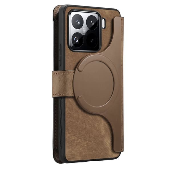 CASENEO MW-02 för Xiaomi 15 Plånboksfodral Konstläder - Brun