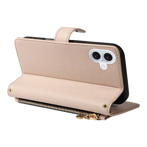 iPhone 17 Plånboksfodral Rhombus Läder - Beige Beige