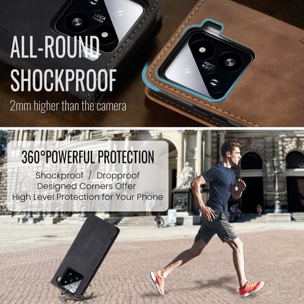 CASEME 013 Xiaomi 15 Case Plånboksfodral Konstläder - Svart