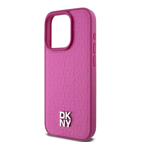 DKNY iPhone 15 Pro Mobilskal Magsafe Läder Pattern Metal Logo