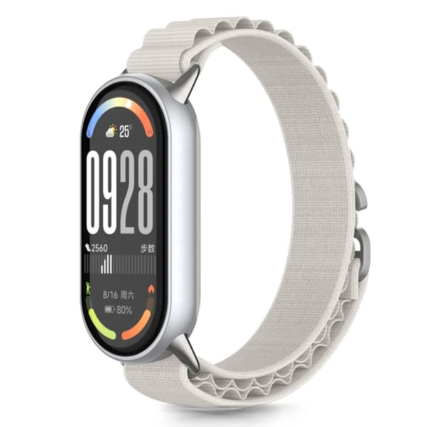 Teknisk beskyttet Xiaomi Smart Band 8/9/10/NFC armbånd Nylon Pro - Starlight Vit