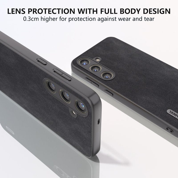 ABEEL Mobilskal till Samsung Galaxy S24 Scratch-proof PU Läder Svart