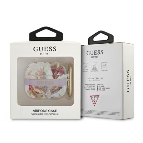 Guess AirPods 3 Skal Flower Strap Collection - Lilla