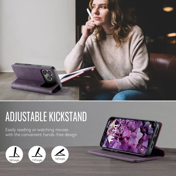 Caseme iPhone 17 Pro Plånboksfodral RFID-Skydd 033 - Lila Lila