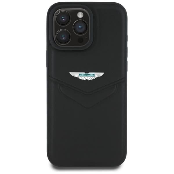 Aston Martin Mobilskal till iPhone 16 Pro Max Läder Victory Design - Svart Svart