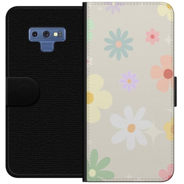 Plånboksfodral till Samsung Galaxy Note9 med fejdande blommor