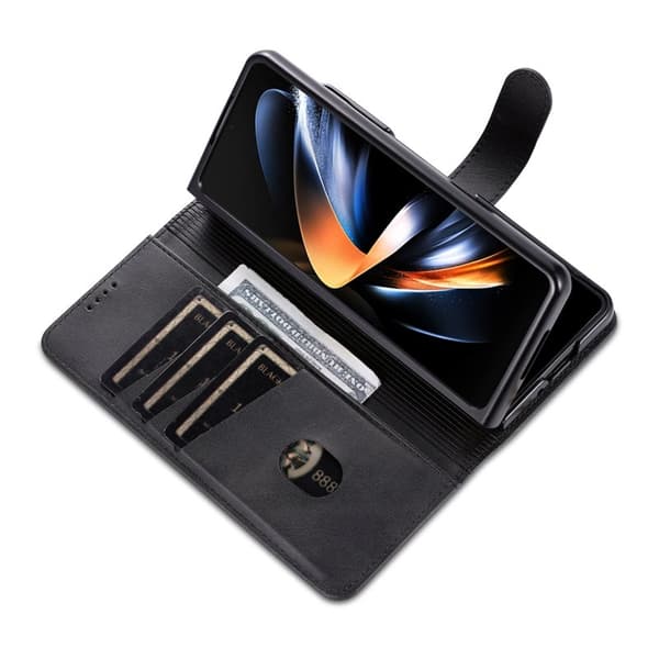 AZNS Samsung Galaxy Z Fold6 Plånboksfodral Konstläder - Svart