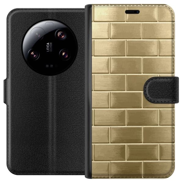 Plånboksfodral till Xiaomi 13 Ultra med Gyllene Murstenar