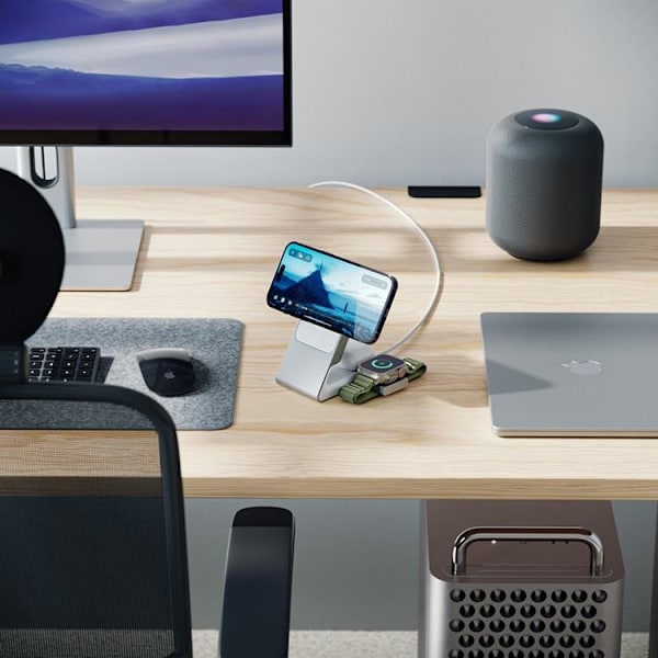 ALOGIC 3-in-1 Trådlös Laddare Magsafe iPhone - Apple Watch - AirPods - Vit