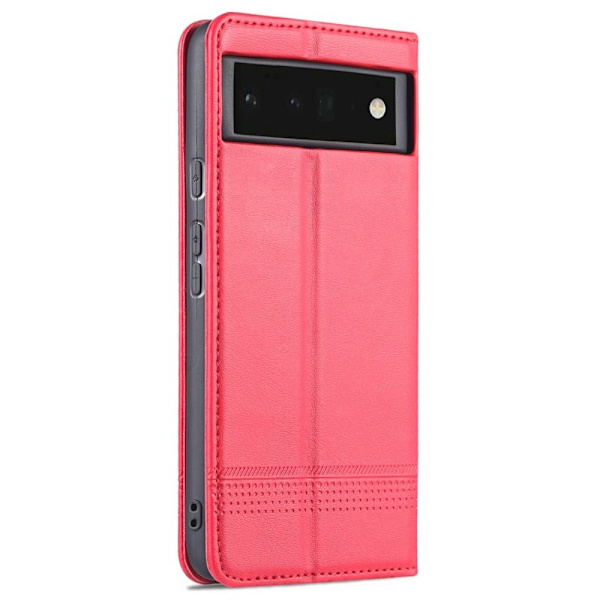 AZNS Smooth Design Konstläder Plånboksfodral för Google Pixel 6 Pro - Röd