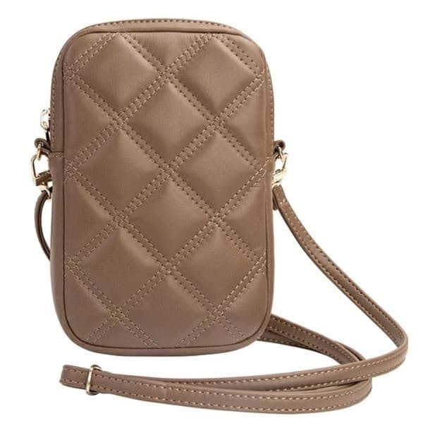 Guess Mobilväska Zip Quilted 4G - Brun Brun