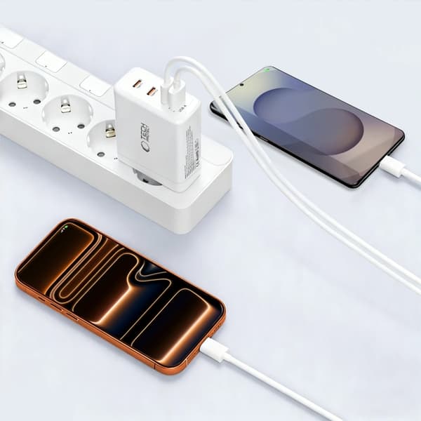 Tech-Protect 4-Port Snabbladdare 120W QC3.0 NC120W-GAN Vit