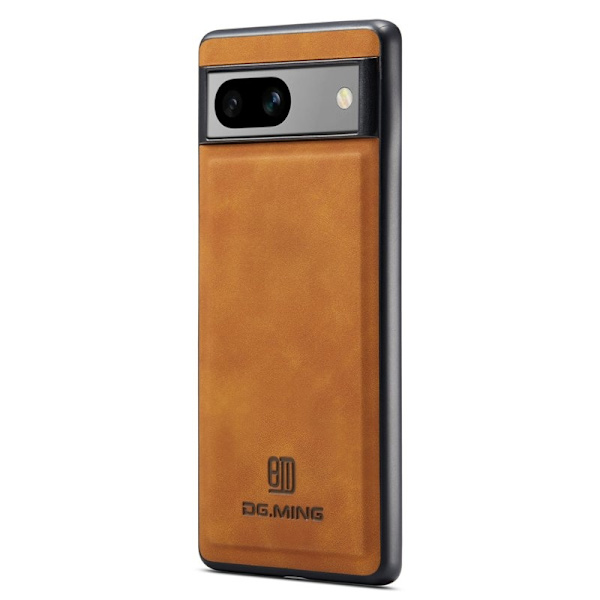DG.MING Mobilskal till Google Pixel 7a PC+TPU+PU Läder - Brun