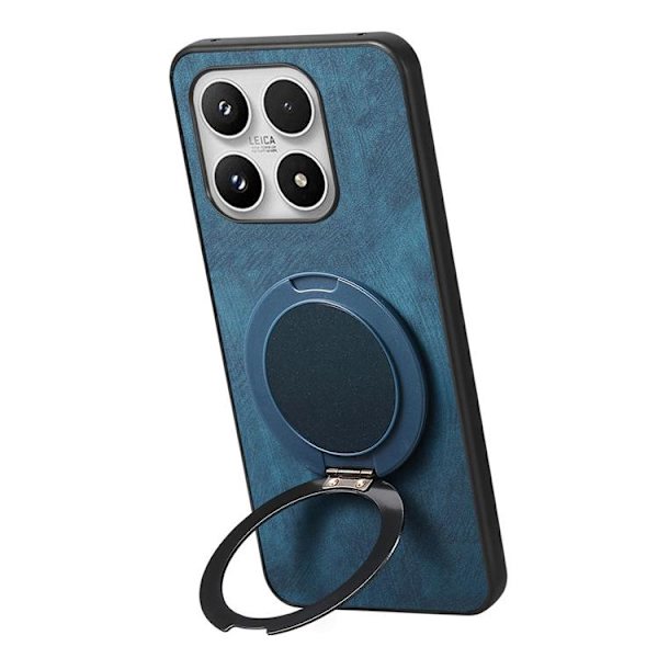 Mobilskal för Xiaomi 17 Retro Läder Rotating Kickstand Blå