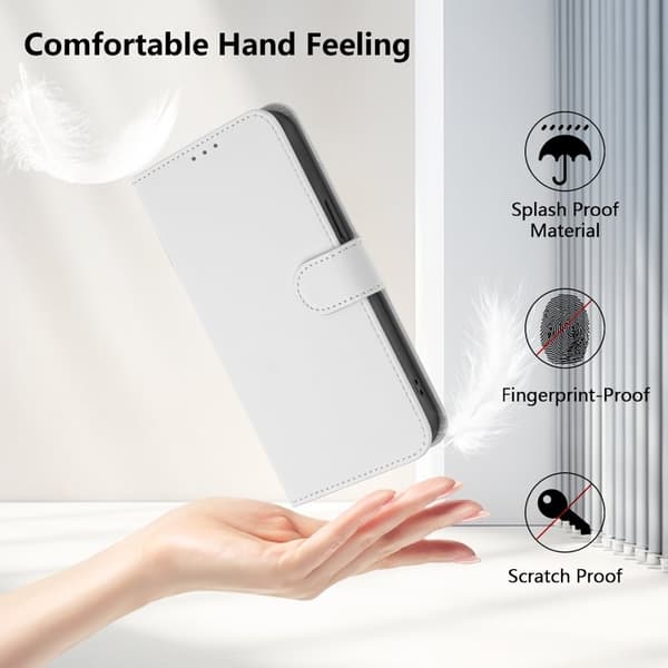 Samsung Galaxy S26 / S26 Pro Plånboksfodral Konstläder - Vit