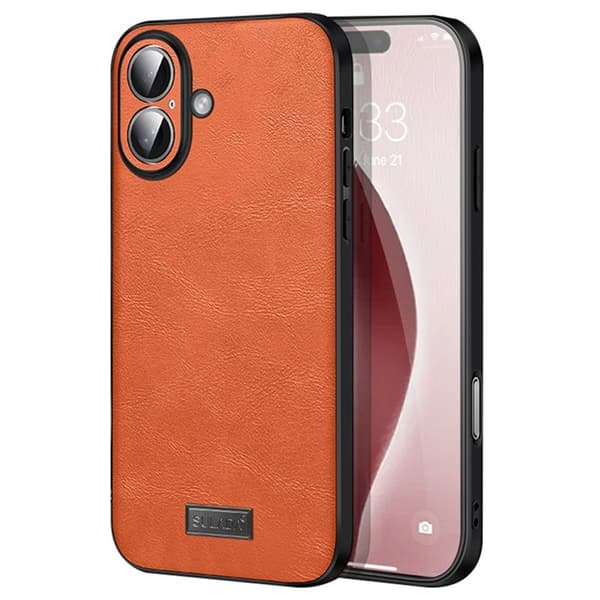 SULADA Mobilskal till iPhone 16 Plus PU Läder + TPU + PC - Orange
